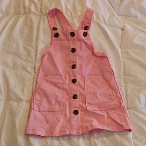 Wonder Nation Pink Button-Up Kids Overall Dress